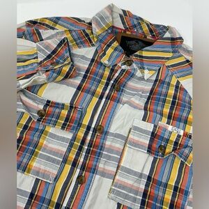 Harley-Davidson Men’s Multicolored Plaid Long Sleeve Button Up Cotton Sz Lg A5